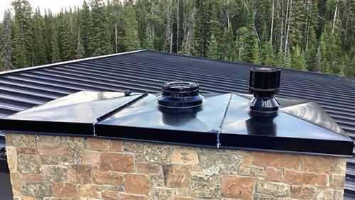 Custom Copper Chimney Cap - Big Sky